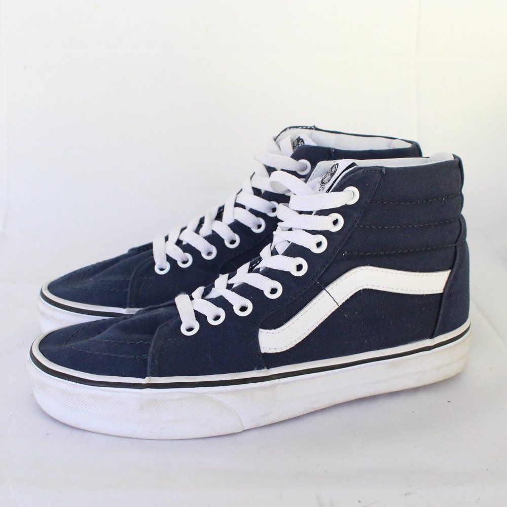 Vans Sk8-Hi Canvas High Top Sneaker Woman's Size 8 Navy Blue Shoes Retro - Picture 3 of 9